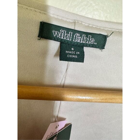 Wild Fable Cream Long Sleeve Sequin Shift Dress Size Small New - Picture 3 of 5